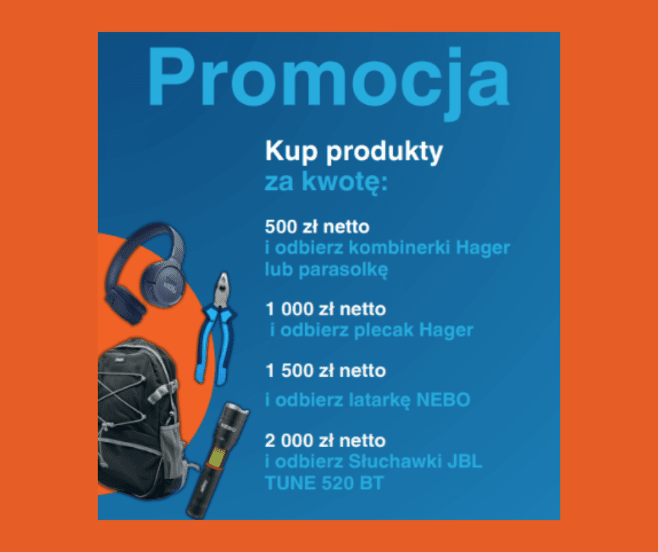 Promocja za zakupy produktów Hager